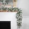 9ft. Pre-Lit Flocked Mixed Rosemary Emerald Pine Christmas Garland